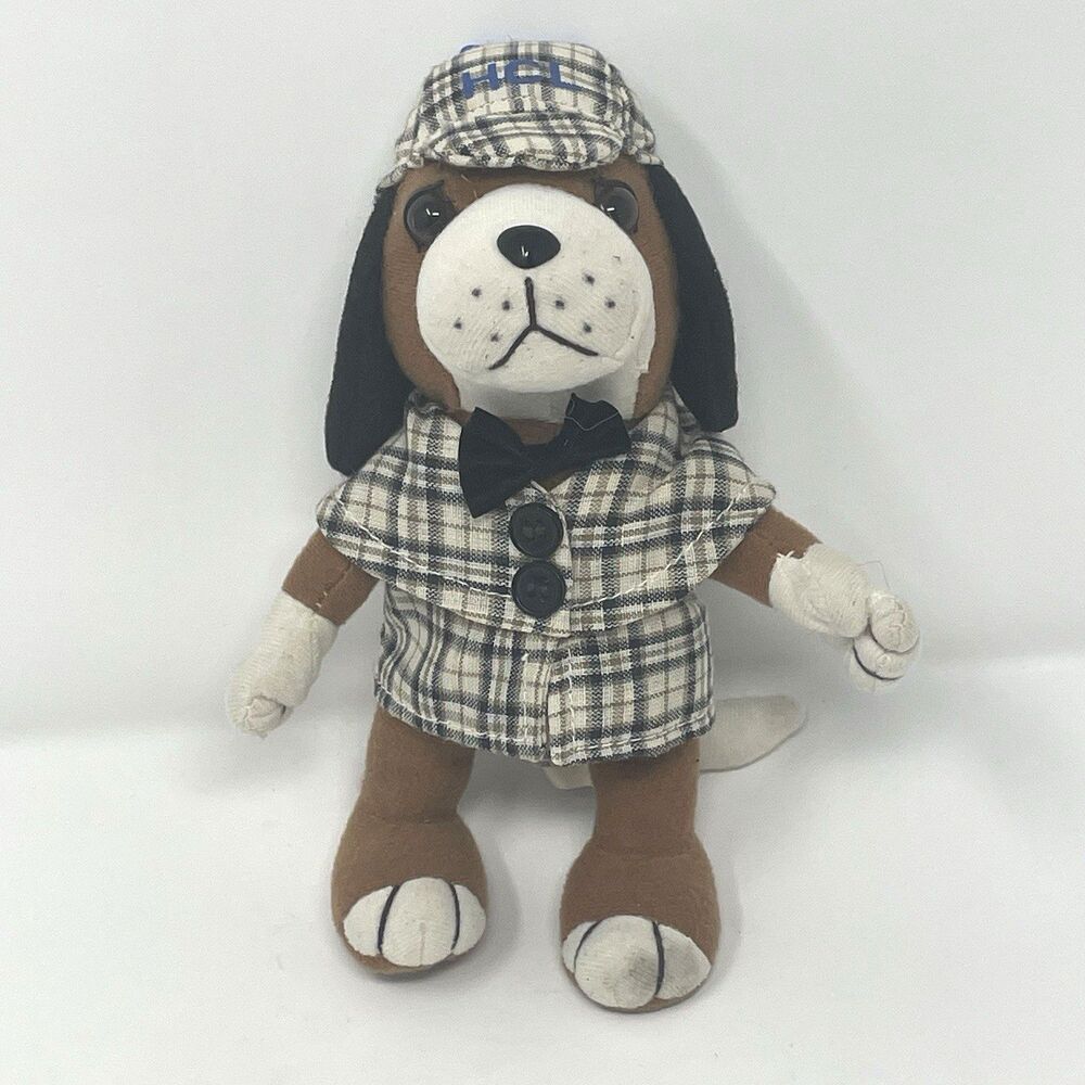 VTG Steven Smith Detective Dog Plush Sherlock Holmes Houndstooth 7" Stuffed Toy